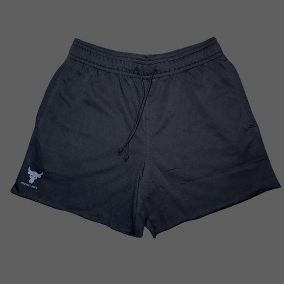 Under Armour Project Rock Terry Men’s 5" Black Shorts Size M NWT - Picture 1 of 10
